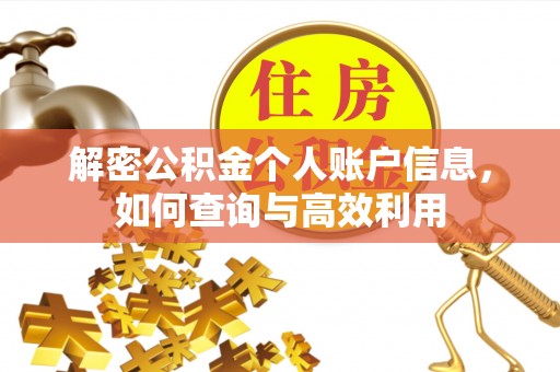 姚安解密公积金个人账户信息，如何查询与高效利用