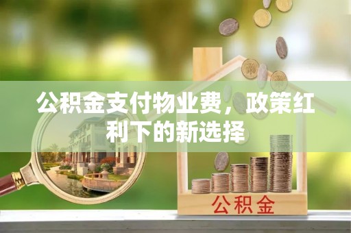 姚安公积金支付物业费，政策红利下的新选择